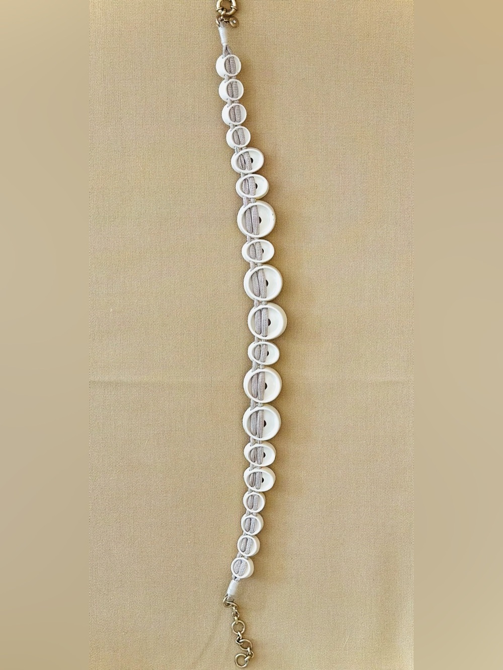 J.CREW Maximalist Brûlée Rare Vtg Cream Enamel Necklace Crystalline Spherical - Picture 10 of 15